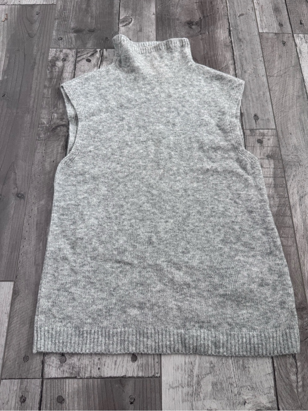 Abercrombie & Fitch Womens Merino Wool Blend Gray Knit Sweater Vest Mock Neck XS